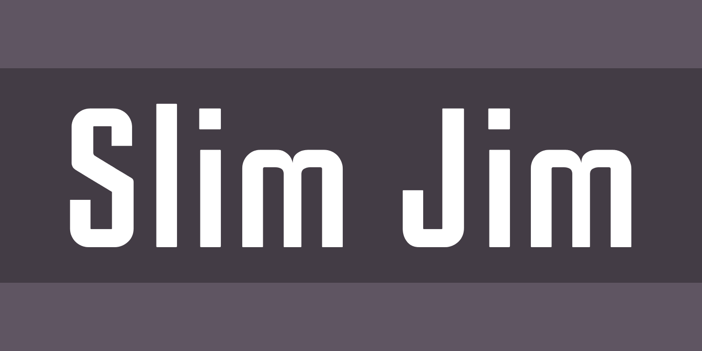 Ejemplo de fuente Slim Jim Regular